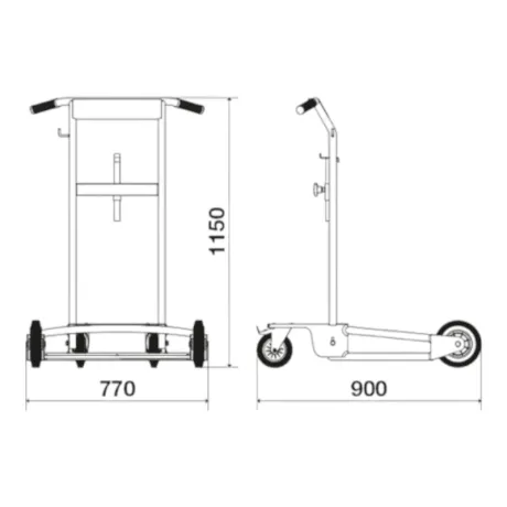 Przejdź do produktu Platforma pod beczki 180 - 220 kg na czterech kołach - RAASM