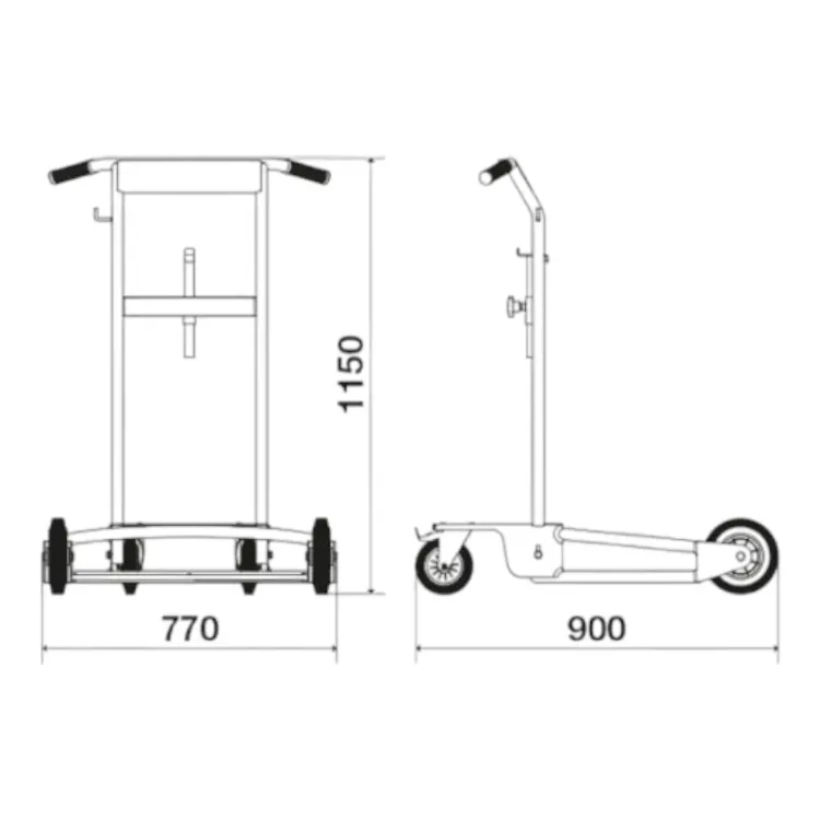 Platforma pod beczki 180 - 220 kg na czterech kołach - RAASM 1/4